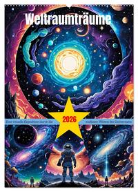 Weltraumträume (Wandkalender 2026 DIN A2 hoch), CALVENDO Monatskalender