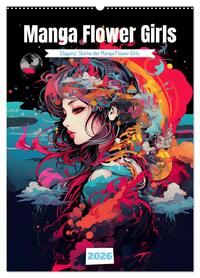 Manga Flower Girls (Wandkalender 2026 DIN A2 hoch), CALVENDO Monatskalender