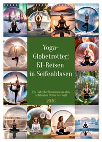 Yoga-Globetrotter: KI-Reisen in Seifenblasen. Ein Jahr der Harmonie an den schönsten Orten der Welt (Wandkalender 2026 DIN A3 hoch), CALVENDO Monatskalender