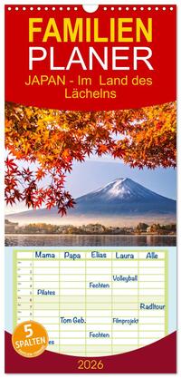 Familienplaner 2026 - JAPAN - Im Land des Lächelns mit 5 Spalten (Wandkalender, 21 x 45 cm) CALVENDO
