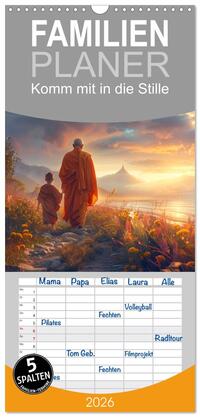 Familienplaner 2026 - Komm mit in die Stille mit 5 Spalten (Wandkalender, 21 x 45 cm) CALVENDO