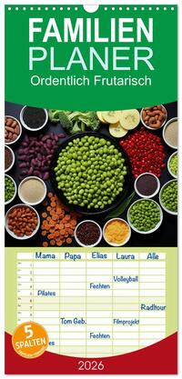 Familienplaner 2026 - Ordentlich Frutarisch mit 5 Spalten (Wandkalender, 21 x 45 cm) CALVENDO