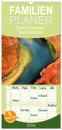 Familienplaner 2026 - Grand Canyon, Nationalpark mit 5 Spalten (Wandkalender, 21 x 45 cm) CALVENDO