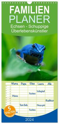 Familienplaner 2026 - Echsen - Schuppige Überlebenskünstler mit 5 Spalten (Wandkalender, 21 x 45 cm) CALVENDO