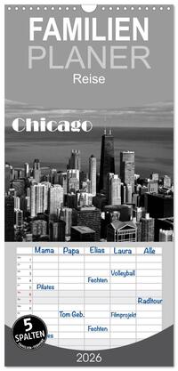 Familienplaner 2026 - Chicago 2026 mit 5 Spalten (Wandkalender, 21 x 45 cm) CALVENDO
