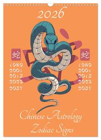 Chinese Astrology Zodiac Signs (Wall Calendar 2026 DIN A3 portrait), CALVENDO 12 Month Wall Calendar