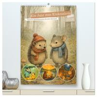 Ein Jahr zum Einkuscheln - Tierische Wohlfühlwelten für jede Jahreszeit (hochwertiger Premium Wandkalender 2026 DIN A2 hoch), Kunstdruck in Hochglanz