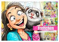 Frettchen. Lustige Cartoons und witzige Sprüche (Wandkalender 2026 DIN A4 quer), CALVENDO Monatskalender