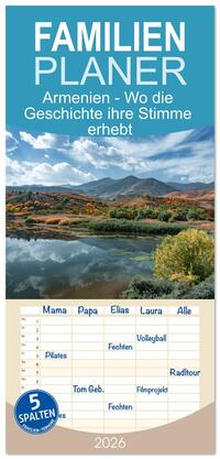 Familienplaner 2026 - Armenien - Wo die Geschichte ihre Stimme erhebt mit 5 Spalten (Wandkalender, 21 x 45 cm) CALVENDO