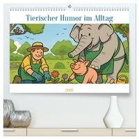 Tierischer Humor im Alltag (hochwertiger Premium Wandkalender 2026 DIN A2 quer), Kunstdruck in Hochglanz