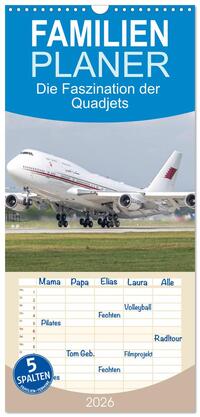 Familienplaner 2026 - Die Faszination der Quadjets mit 5 Spalten (Wandkalender, 21 x 45 cm) CALVENDO