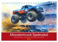 Monstertruck Spektakel (Tischkalender 2026 DIN A5 quer), CALVENDO Monatskalender