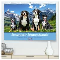 Schweizer Sennenhunde - Appenzeller - Berner - Entlebucher - Große Schweizer (hochwertiger Premium Wandkalender 2026 DIN A2 quer), Kunstdruck in Hochglanz