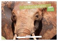 Afrikahighlights - Safarifeeling (Wandkalender 2026 DIN A4 quer), CALVENDO Monatskalender
