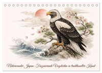 Naturwunder Japan: Faszinierende Vogelarten in traditioneller Kunst (Tischkalender 2027 DIN A5 quer), CALVENDO Monatskalender