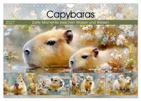 Capybaras. Zarte Momente zwischen Wasser und Wiesen (Wandkalender 2027 DIN A4 quer), CALVENDO Monatskalender