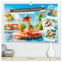Dinosaurier Sommer - Urzeitlich witzige Strandparty (hochwertiger Premium Wandkalender 2027 DIN A2 quer), Kunstdruck in Hochglanz