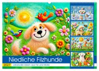 Niedliche Filzhunde - Liebevolle Ideen aus Filz und Wolle (Wandkalender 2027 DIN A2 quer), CALVENDO Monatskalender