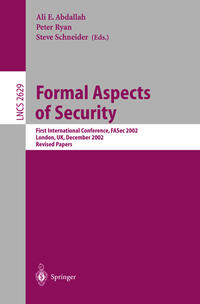 Formal Aspects of Security