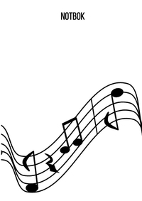 Notbok: DIN A4 notlinjebok | 60 sidor med 12 notlinjer / system per ark | Papper 90g/m² | Musikbok med notlinjer