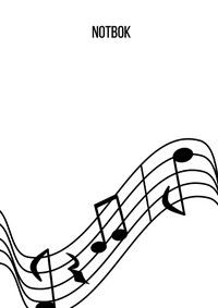 Notbok: DIN A4 notlinjebok | 60 sidor med 12 notlinjer / system per ark | Papper 90g/m² | Musikbok med notlinjer