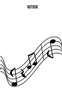Notbok: DIN A5 notlinjebok | 30 sidor med 12 notlinjer / system per ark | Papper 90g/m² | Musikbok med notlinjer