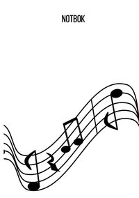 Notbok: DIN A5 notlinjebok | 100 sidor med 12 notlinjer / system per ark | Papper 90g/m² | Musikbok med notlinjer