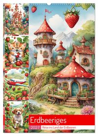 Erdbeeriges - Reise ins Land der Erdbeeren (Wandkalender 2027 DIN A2 hoch), CALVENDO Monatskalender