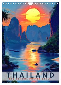 Thailand - Old School Poster Style (Wandkalender 2027 DIN A4 hoch), CALVENDO Monatskalender