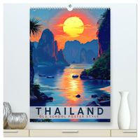 Thailand - Old School Poster Style (hochwertiger Premium Wandkalender 2027 DIN A2 hoch), Kunstdruck in Hochglanz