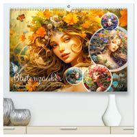 Blütenzauber - Farbenfrohe Illustrationen der Göttin Flora (hochwertiger Premium Wandkalender 2027 DIN A2 quer), Kunstdruck in Hochglanz