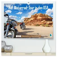 Auf Motorrad-Tour in den USA (hochwertiger Premium Wandkalender 2027 DIN A2 quer), Kunstdruck in Hochglanz
