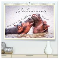 Glücksmomente Glücks-Zitate zu Fotos der großartigen südafrikanischen Tierwelt (hochwertiger Premium Wandkalender 2027 DIN A2 quer), Kunstdruck in Hochglanz