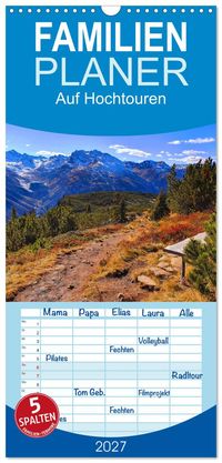 Familienplaner 2027 - Auf Hochtouren mit 5 Spalten (Wandkalender, 21 x 45 cm) CALVENDO