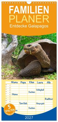 Familienplaner 2027 - Entdecke Galapagos mit 5 Spalten (Wandkalender, 21 x 45 cm) CALVENDO