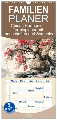 Familienplaner 2027 - Chinas Harmonie - Terminplaner mit Landschaften und Symbolen mit 5 Spalten (Wandkalender, 21 x 45 cm) CALVENDO