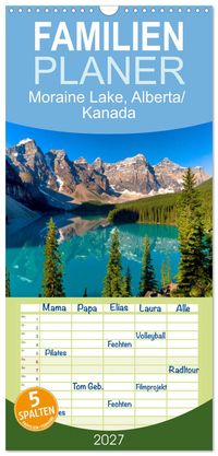 Familienplaner 2027 - Moraine Lake, Alberta/ Kanada mit 5 Spalten (Wandkalender, 21 x 45 cm) CALVENDO
