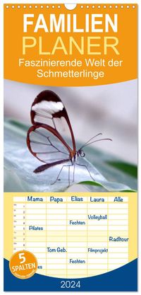 Familienplaner 2027 - Faszinierende Welt der Schmetterlinge mit 5 Spalten (Wandkalender, 21 x 45 cm) CALVENDO