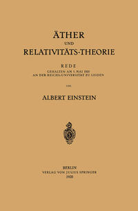 Äther und Relativitäts-Theorie