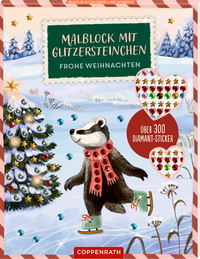 Malblock mit Glitzersteinchen – Frohe Weihnachten!