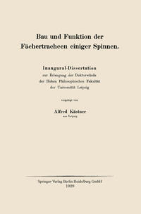 Bau und Funktion der Fächertracheen einiger Spinnen