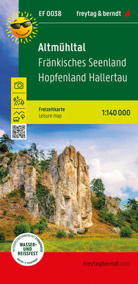 freytag & berndt Freizeitkarte Altmühltal, Fränkisches Seenland, Hopfenland Hallertau 1:140.000