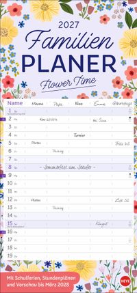 Deko-Familienplaner Flower Time 2027