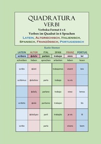 Quadratura Verbi / Quadratura Verbi: Verben im Quadrat in 6 Sprachen. LATEIN, ALTGRIECHISCH, ITALIENISCH, SPANISCH, FRANZÖSISCH, PORTUGIESISCH. Verbokuformat 6x6