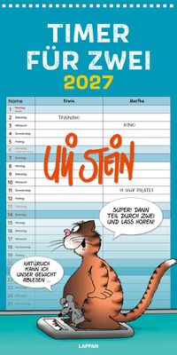 Uli Stein Timer für zwei 2027: Monatskalender für die Wand