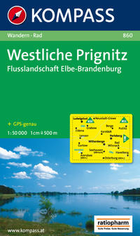 KOMPASS Wanderkarte 860 Westliche Prignitz - Flusslandschaft Elbe-Brandenburg 1:50.000