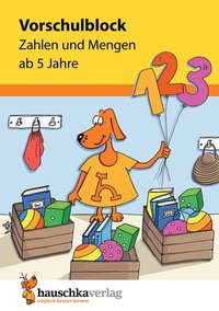 Vorschulblock ab 5 Jahre für Junge und Mädchen. Zahlen schreiben lernen und Mengen erfassen