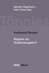 Ferdinand Tönnies: Register zur Studienausgabe II