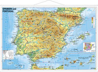 Spanien und Portugal physisch mit UNESCO Welterbestätten und Nationalparks