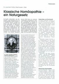 Klassische Homöopathie - Ein Naturgesetz